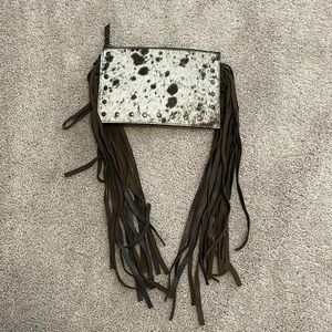 Leather fringe bag